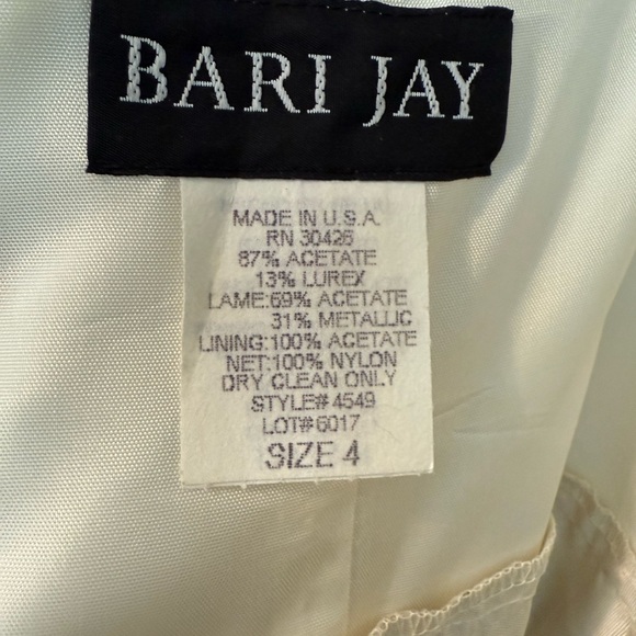 Bari Jay Cream Ruched Pleated Gown for Prom - Picture 9 of 12